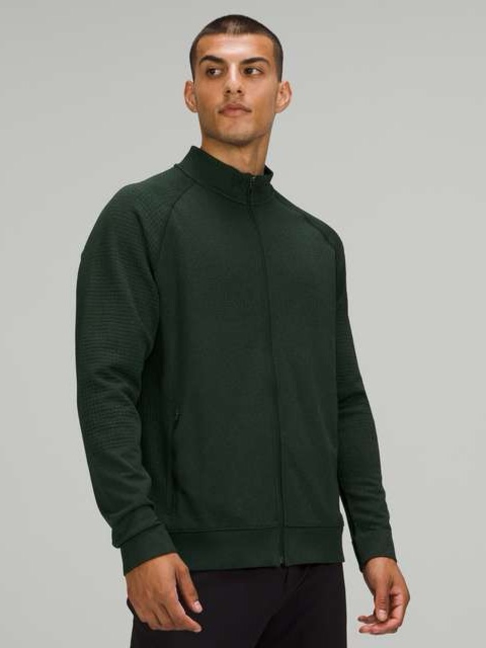 Men's Full-Zip Forest Green Sweater Jacket
